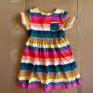 Mini Boden Multicolor Striped Kids Dress girls bright shirt sleeve